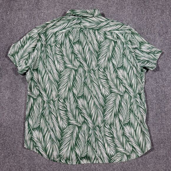 J.Crew Green Linen Aloha Hawaiian Palm Leaf Men’s XXL - Picture 3 of 6